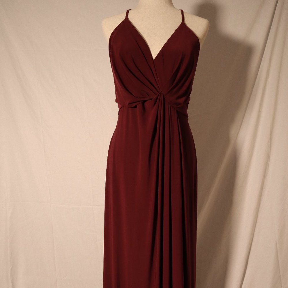 David's Bridal Cabernet Bridesmaid Dress